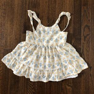 Rachel Zoe Girls 4/4T Ivory/Yellow/Blue Floral Ruffled A-Line Tunic Blouse/Dress